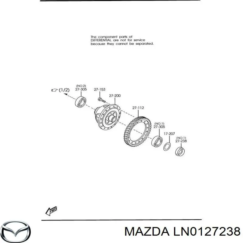 LN0127238 Mazda сальник роздавальної коробки, передній вихідний