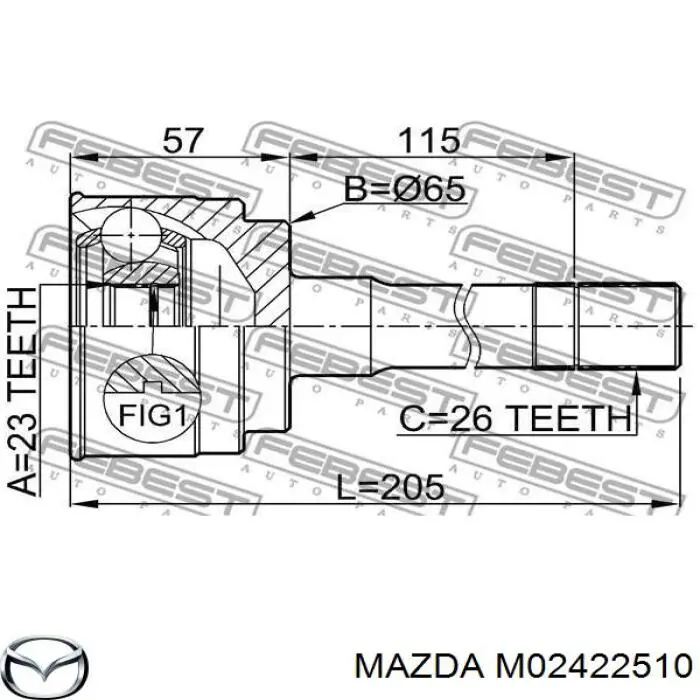 Граната колісна Mazda M02422510A ціна, від 3.06 USD