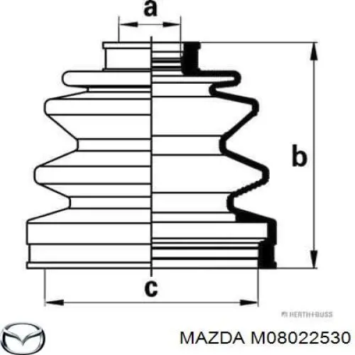M08022530 Mazda пильник шруса зовнішній, передній піввісі