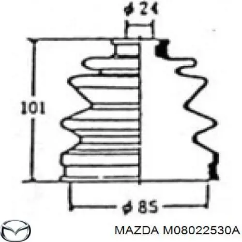 Купити M08022530A Mazda Пильник шарніра приводу