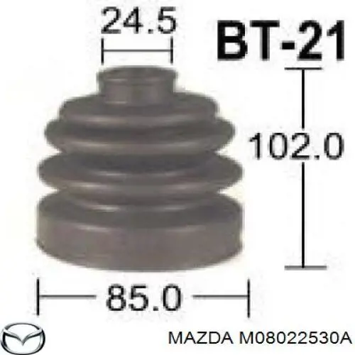 M08022530A Mazda Пильник ШРУСа зовнішній, передній піввісі