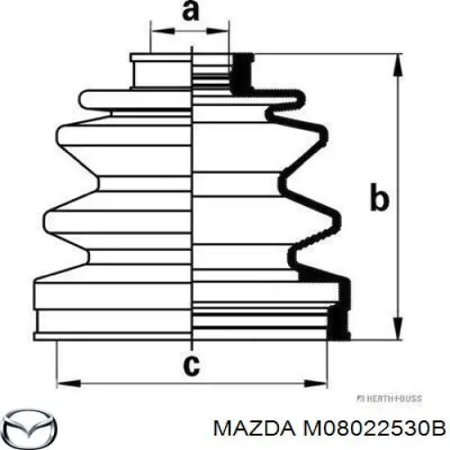 Пильник шарніра кутових швидкостей зовнішній передній Mazda M08022530B ціна, від 8.29 USD