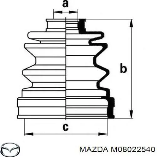 Пильник шарніра кутових швидкостей зовнішній передній Mazda M08022540 ціна, від 12.74 USD