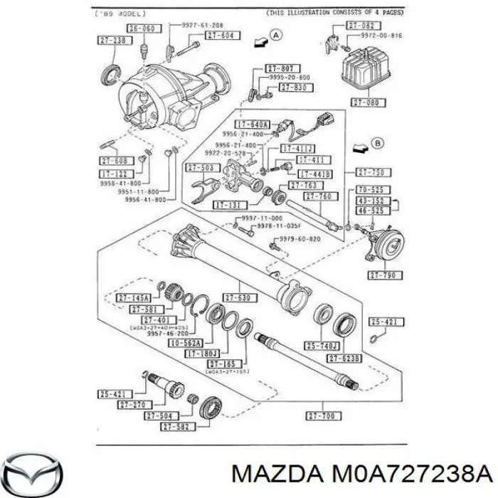 Купити M0A727238A Mazda Сальник редуктора заднього моста