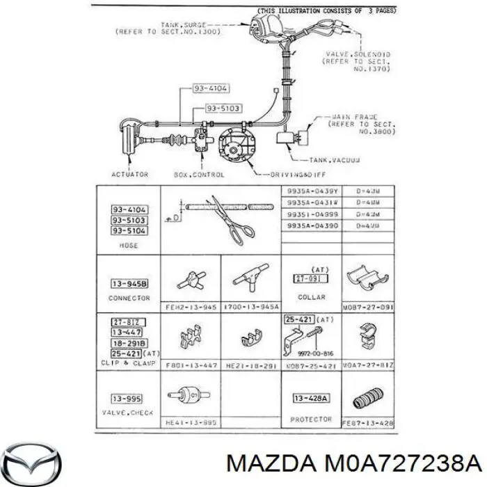 Сальник редуктора заднього моста M0A727238A Mazda