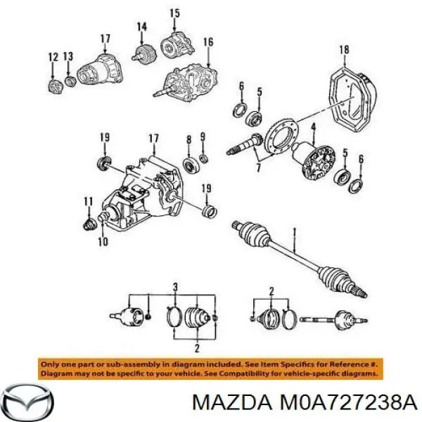 Сальник редуктора заднього моста Mazda CX-7 (ER) (Мазда CX-7)
