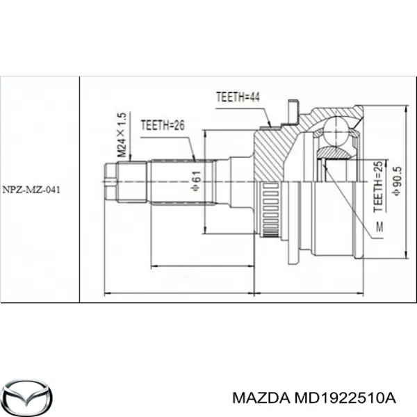 Граната колісна Mazda MD1922510A ціна, від 33.54 USD