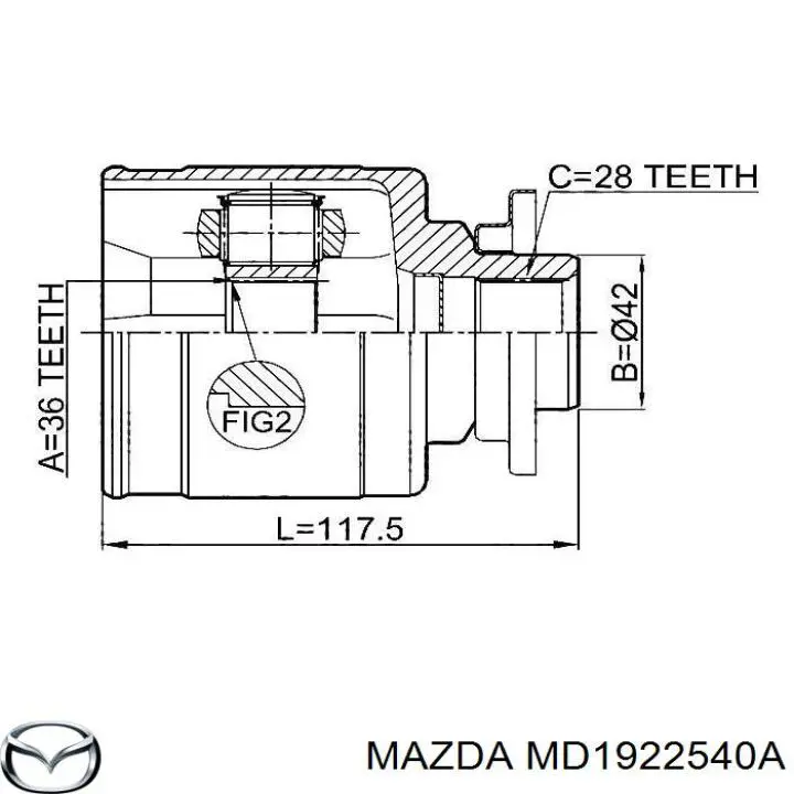 Пильник ШРУСа внутрішній MD1922540A Mazda