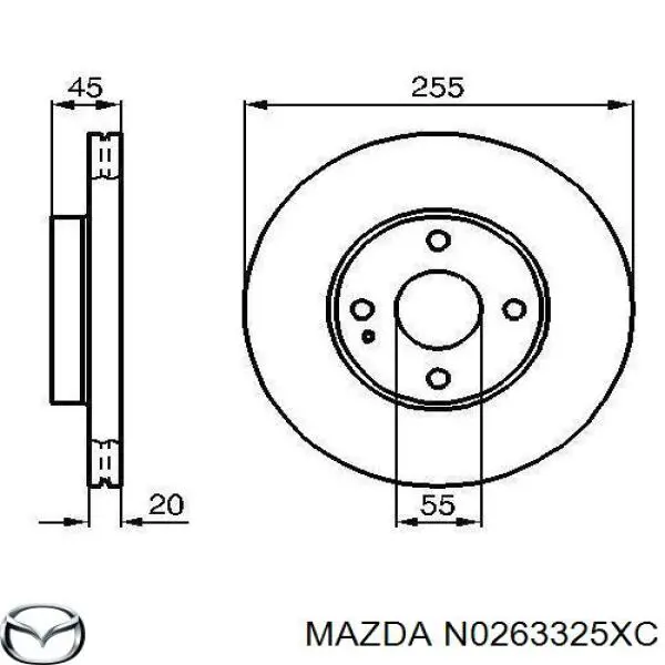 N0263325XC Mazda Гальмо дискове переднє