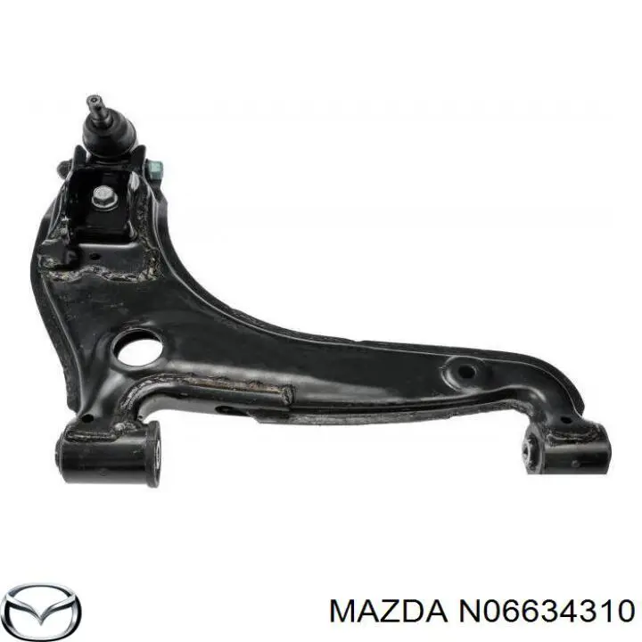 Важіль передньої підвіски нижній, правий N06634310 Mazda
