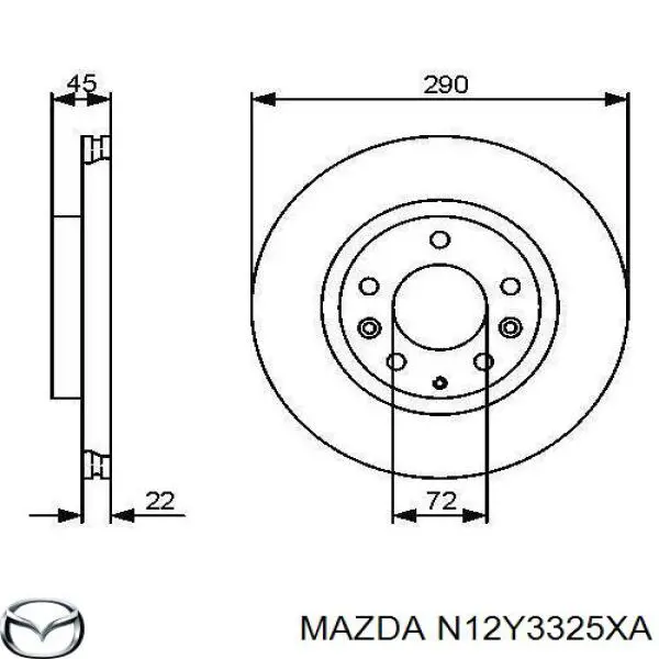 N12Y3325XA Mazda Гальмо дискове переднє