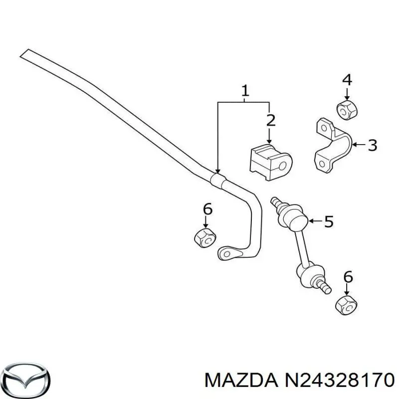 N24328170 Mazda Тяга стабілізатора, права