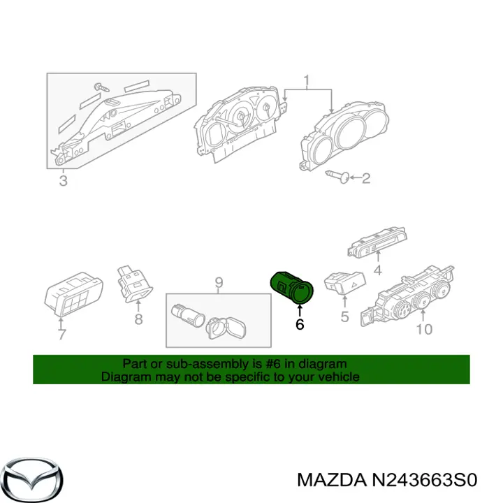 Кнопка запуску двигуна N243663S0 Mazda