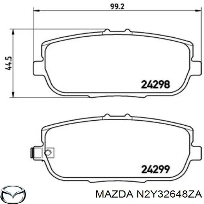 Купити N2Y32648ZA Mazda Задні колодки
