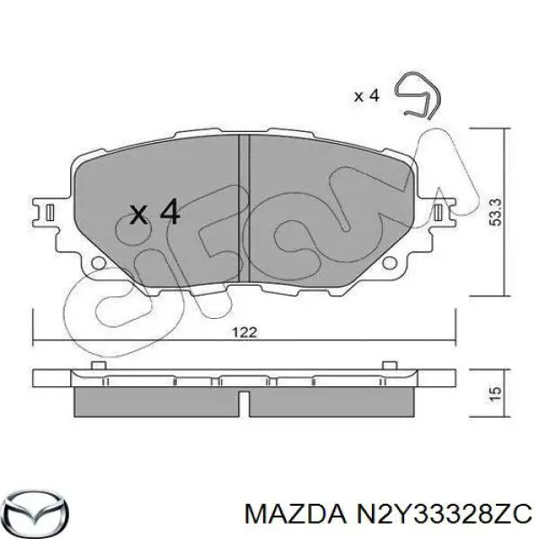 Тормозні колодки Mazda N2Y33328ZD
