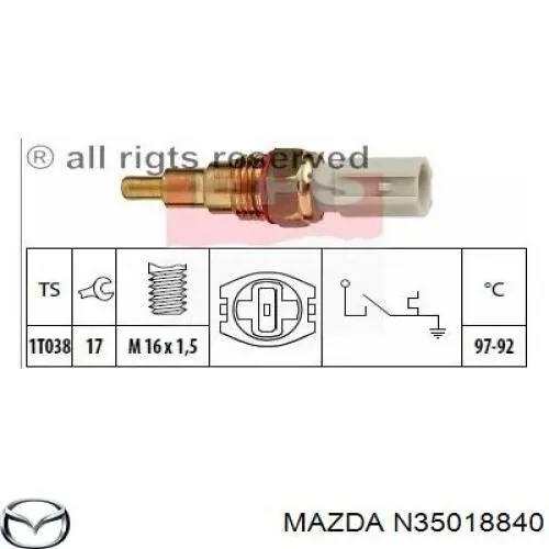 Купити N35018840 Mazda Датчик включення вентилятора