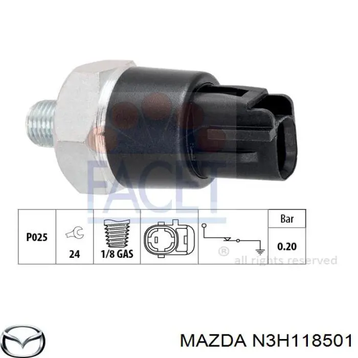 N3H118501 Mazda датчик тиску масла