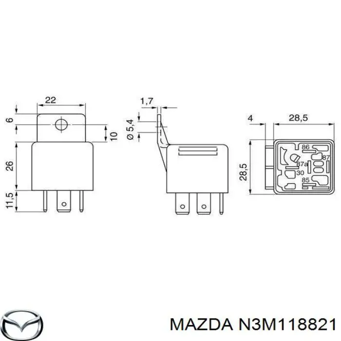 Реле вентилятора N3M118821 MAZDA