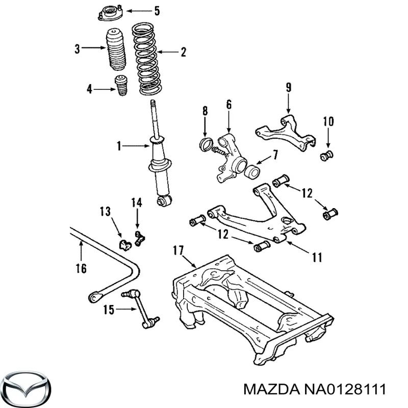 NA0128111 Mazda Буфер-відбійник амортизатора переднього + пильовик