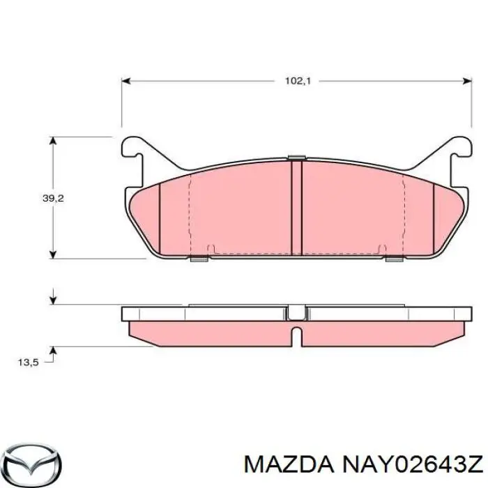 Купити NAY02643Z Mazda Задні колодки