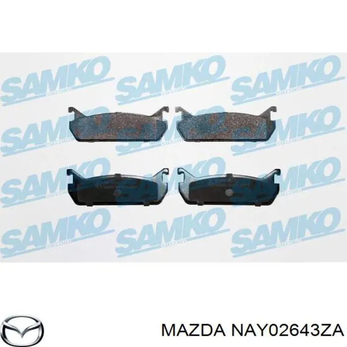 Колодки гальмові задні, дискові NAY02643ZA Mazda