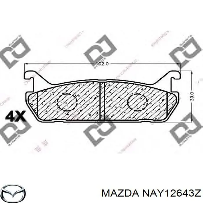 Колодки гальмові задні, дискові NAY12643Z Mazda