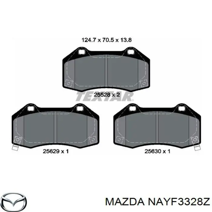 NAYF3328Z Mazda Передні гальмівні колодки