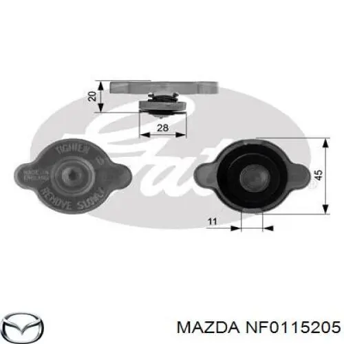 Кришка бачка радіатора Mazda NF0115205 ціна, від 4.78 USD