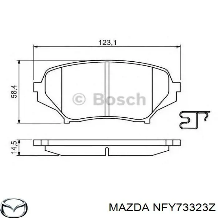 Купити NFY73323Z Mazda Колодки гальмівні передні, дискові