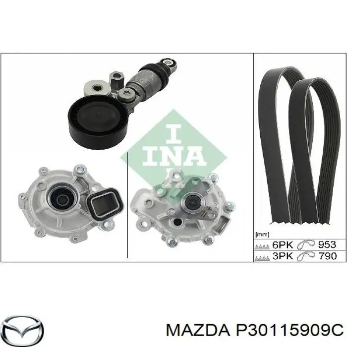 Клиновий ремінь Mazda P30115909C ціна, від 13.52 USD