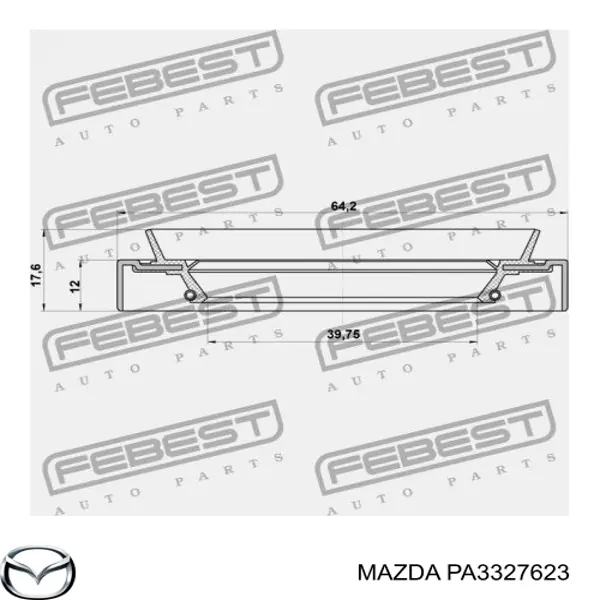 PA3327623 Mazda Сальник переднього моста