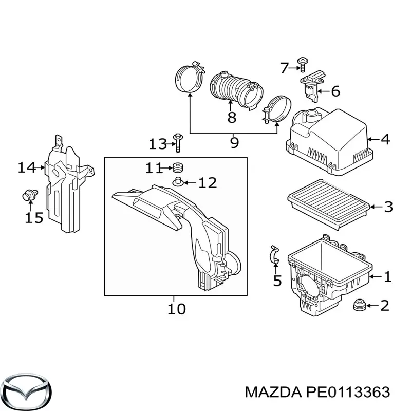 Подушка корпусу повітряного фільтра Mazda MX-5 4 (ND) (Мазда Мх-5)