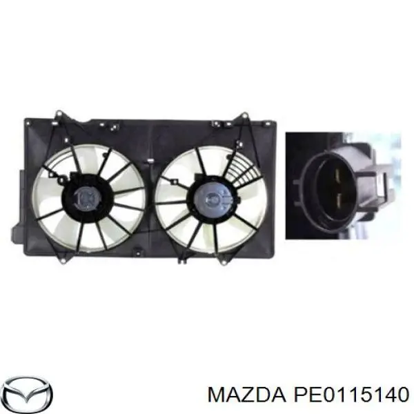 PE0115140 Mazda дифузор радіатора охолодження, в зборі з двигуном і крильчаткою