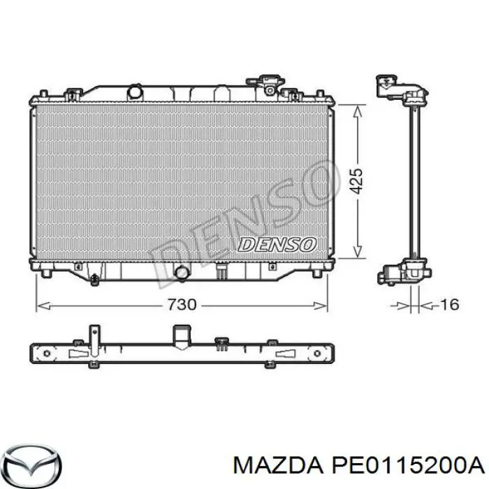 Радіатор основний Mazda PE0115200A ціна, від 81.35 USD