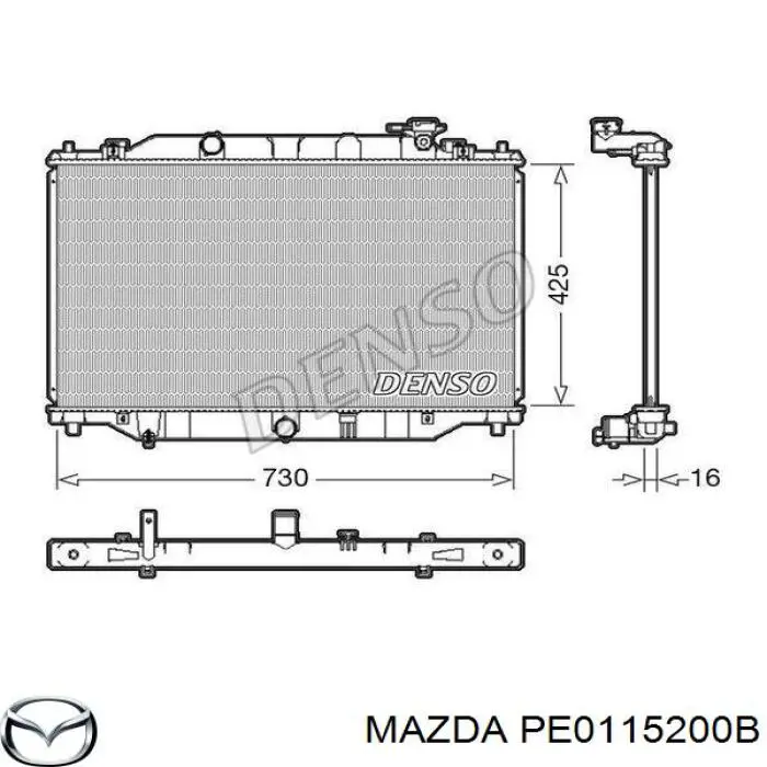 PE0115200B Mazda радіатор охолодження двигуна