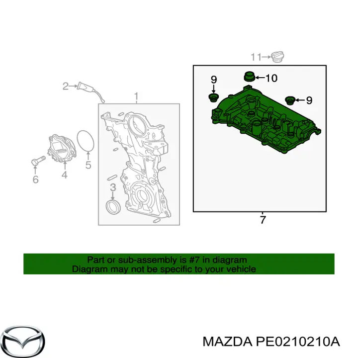 Кришка клапанна Mazda PE0210210 ціна, від 42.23 USD
