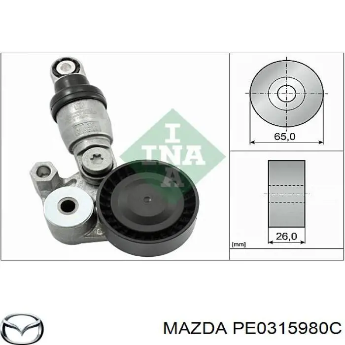 PE0315980C Mazda натягувач приводного ременя