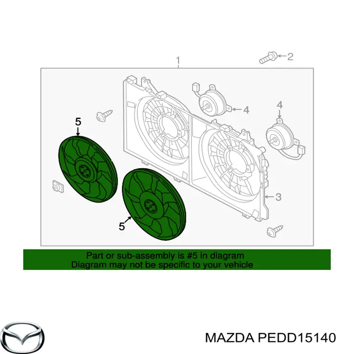 Вентилятор/крильчатка радіатора охолодження Mazda PEDD15140 ціна, від 25.56 USD
