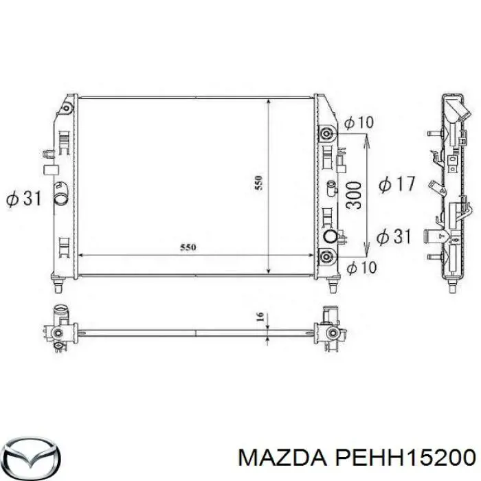 PEHH15200 Mazda Радіатор охолодження двигуна