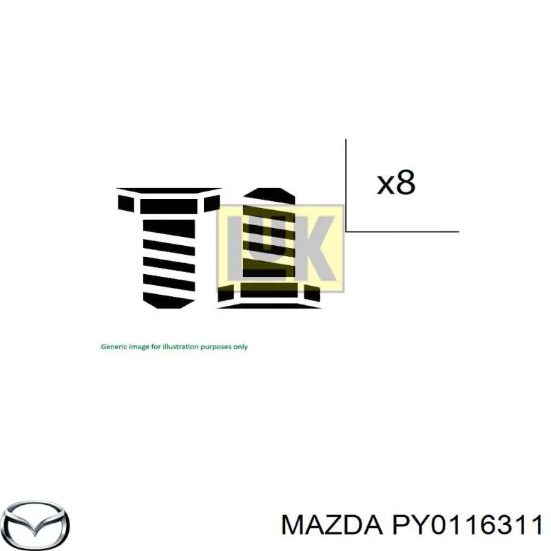 Болт кріплення маховика Mazda PY0116311 ціна, від 63.62 USD