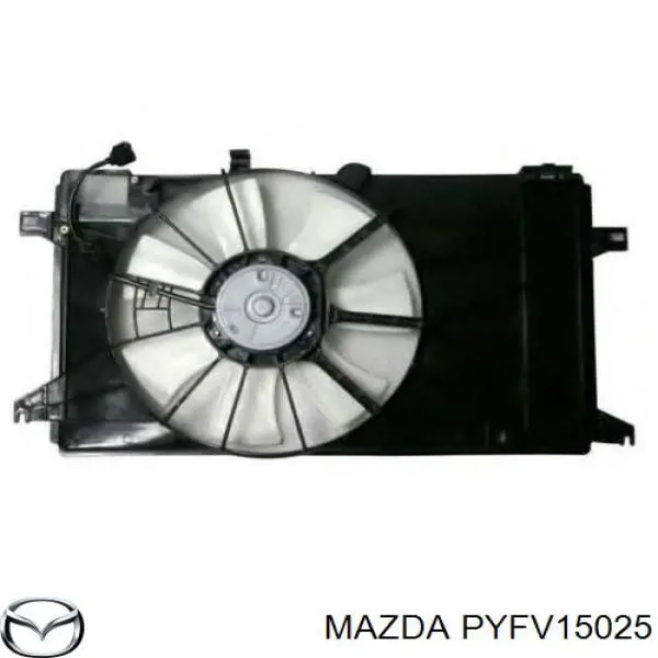 PYFV15025 Mazda Дифузор радіатора охолодження, в зборі з мотором і крильчаткою