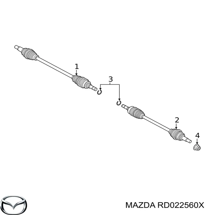 Піввісь задня, ліва Mazda RD022560X ціна, від 19.72 USD