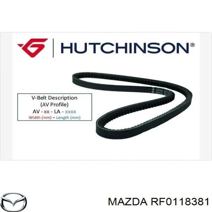 Ремінь генератора RF0118381 Mazda