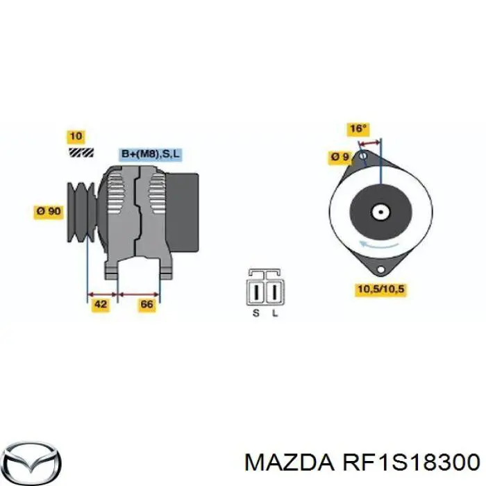 RF1S18300 Mazda генератор
