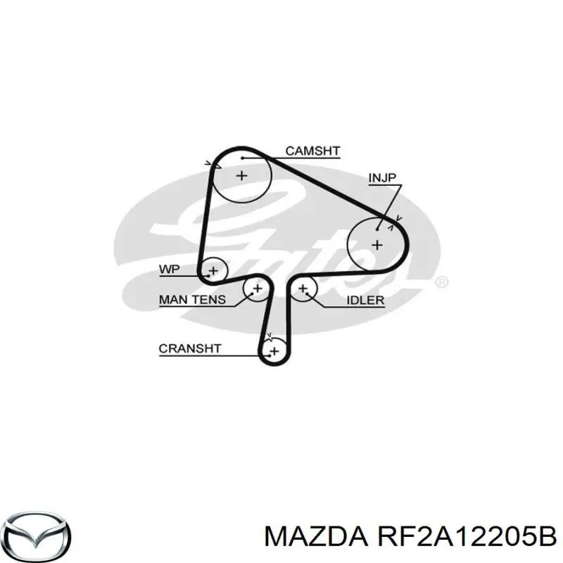 Зубчастий ремінь Mazda RF2A12205B ціна, від 35.47 USD
