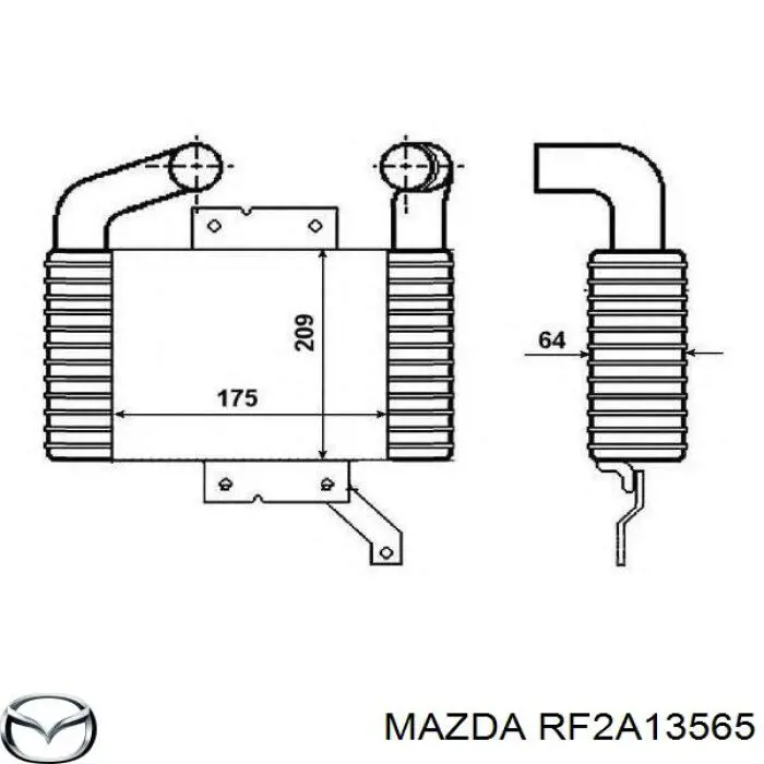 Радіатор интеркуллера Mazda 626 5 (GF) (Мазда 626)