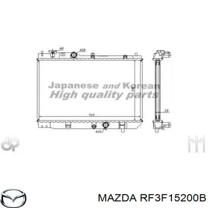 RF3F15200B Mazda радіатор охолодження двигуна