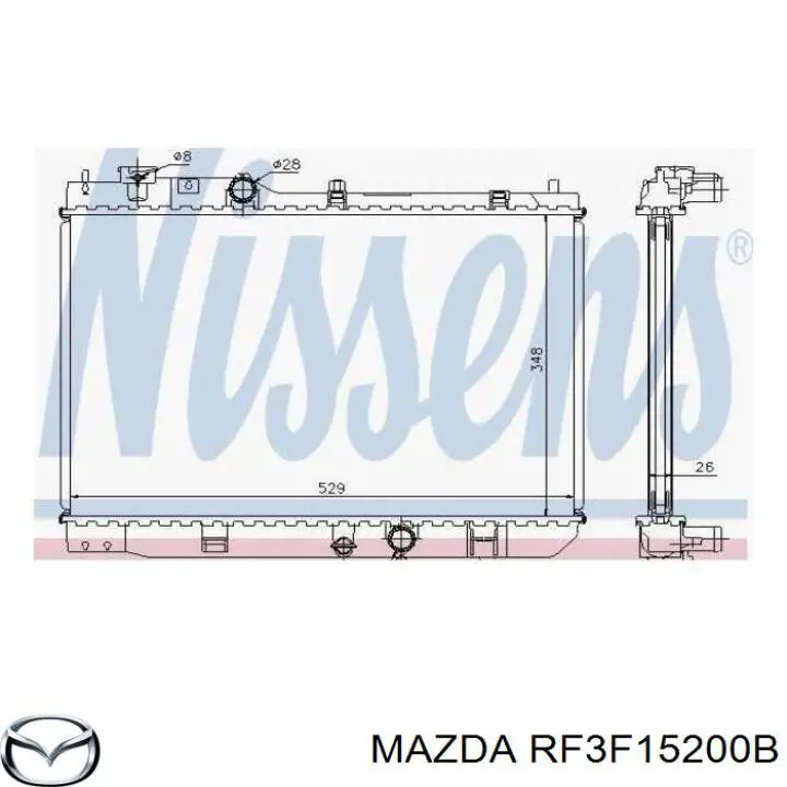 Радіатор основний Mazda RF3F15200B ціна, від 79.34 USD
