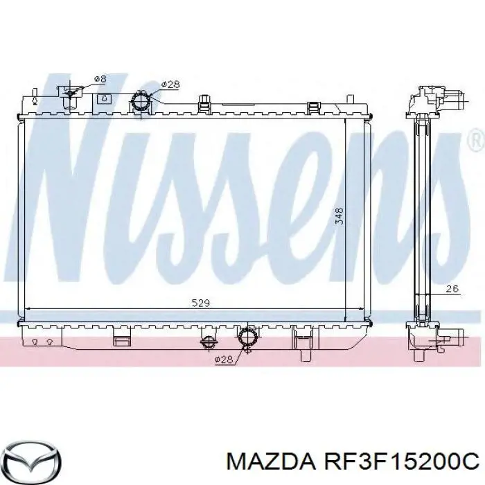 RF3F15200C Mazda радіатор охолодження двигуна
