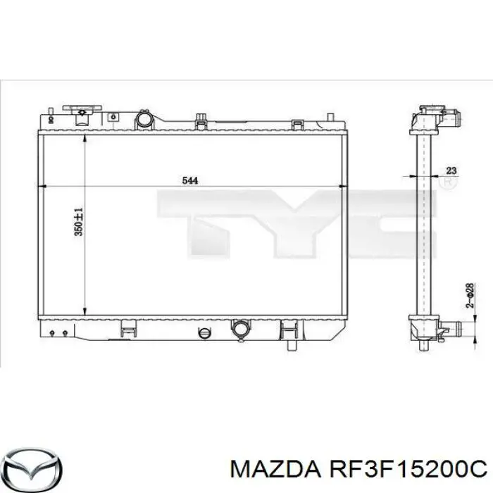 Радіатор основний Mazda RF3F15200C ціна, від 64.37 USD